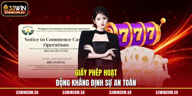 Giấy phép hoạt động 1 Giấy phép hoạt động khẳng định sự an toàn