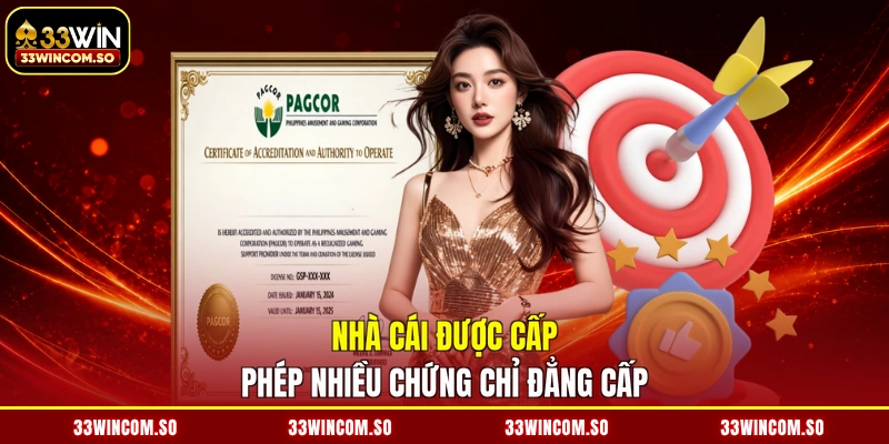 Giấy phép hoạt động 2 Nhà cái được cấp phép nhiều chứng chỉ đẳng cấp